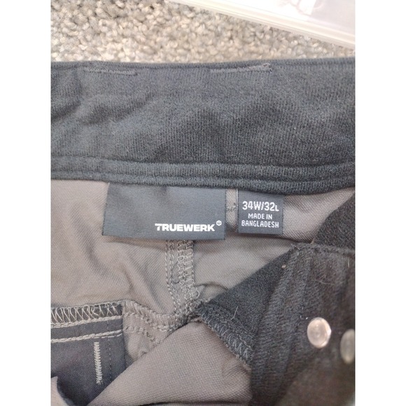 Truewerk T2 Work Pants Mens 34x32 Dark Gray Workwear Technical Performance NWT - Picture 10 of 16